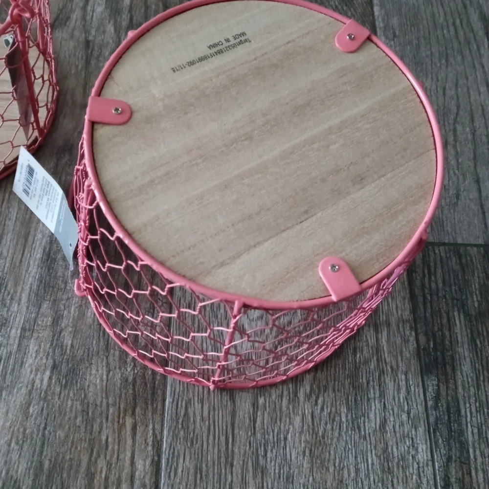 Basket color Pink 2 pzs for towels, toys organizer hair brush  anything New